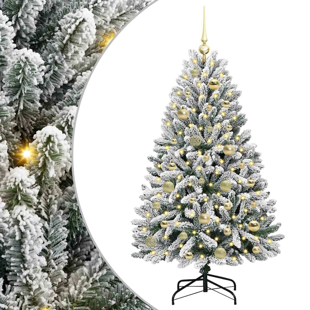 Albero di Natale artificiale Vidaxx con 150 LED verdi e bianchi, PVC e metallo da 120 cm