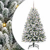 Vidaxl kunstkerstboom met 150 led groen en wit 150 cm pvc en metaal