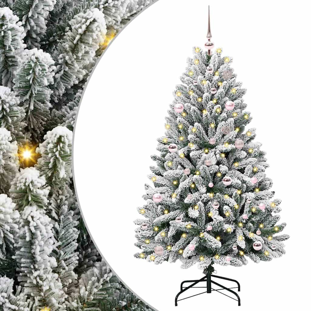 Albero di Natale artificiale Vidaxx con 150 LED verdi e bianchi, PVC e metallo da 150 cm