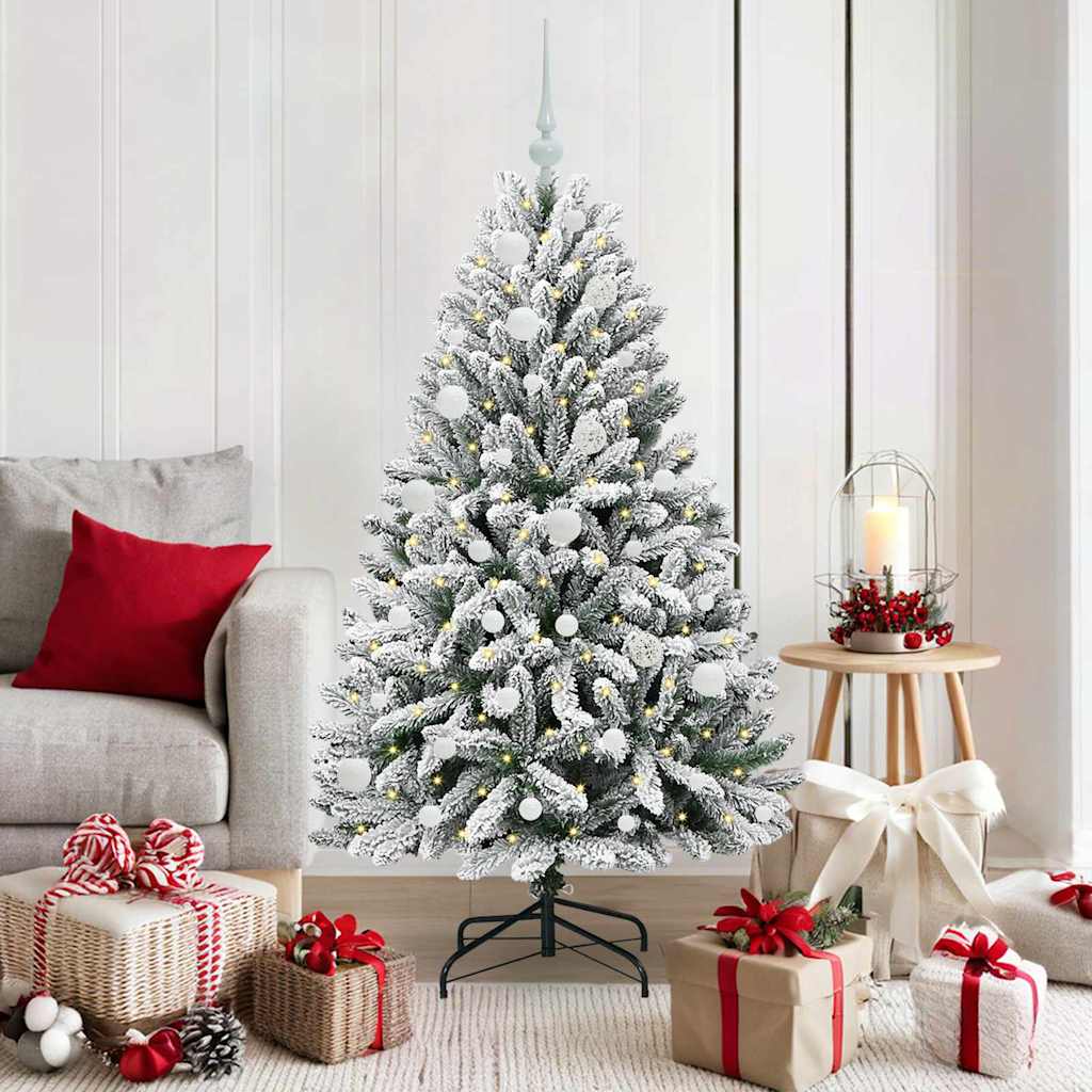 Albero di Natale artificiale Vidaxx con 150 LED verdi e bianchi, PVC e metallo da 150 cm