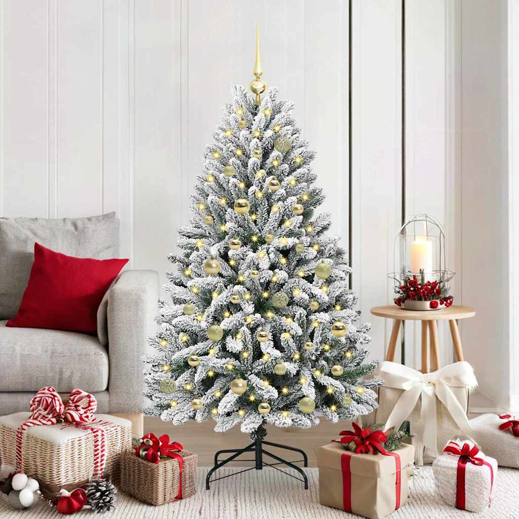 Albero di Natale artificiale Vidaxx con 150 LED verdi e bianchi, PVC e metallo da 150 cm