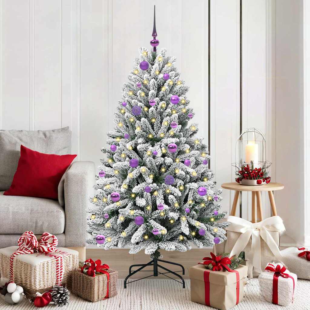 Albero di Natale artificiale Vidaxx con 150 LED verdi e bianchi, PVC e metallo da 150 cm