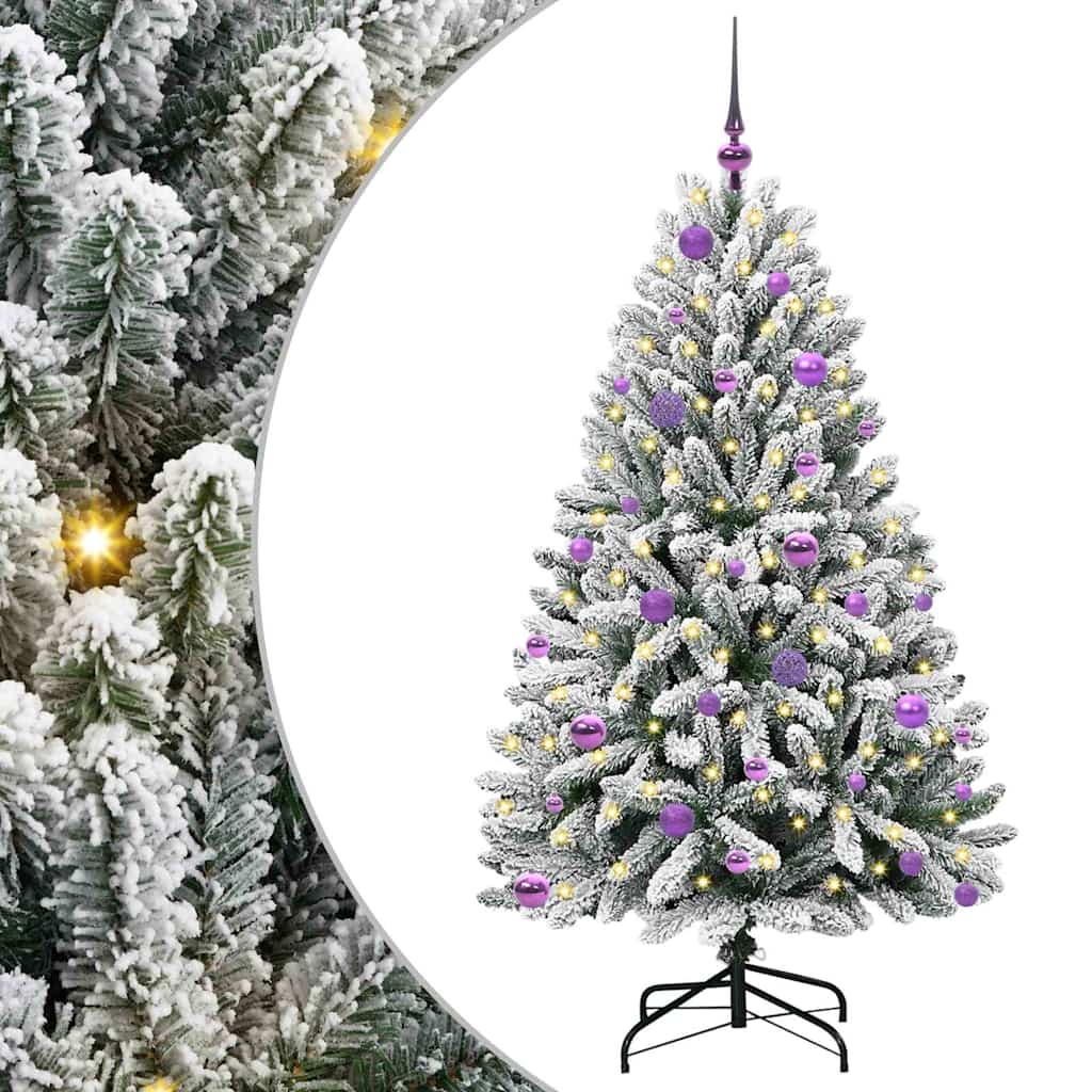 Albero di Natale artificiale Vidaxx con 150 LED verdi e bianchi, PVC e metallo da 150 cm