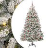 Vidaxl kunstkerstboom met 300 led groen en wit 210 cm pvc en metaal