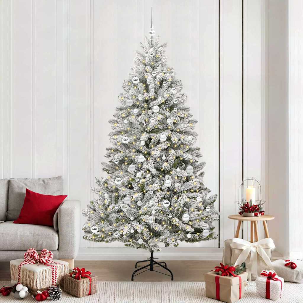 Albero di Natale artificiale Vidaxx con 300 LED verdi e bianchi 210 cm in PVC e metallo