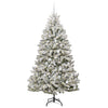 Vidaxl kunstkerstboom met 300 led groen en wit 210 cm pvc en metaal