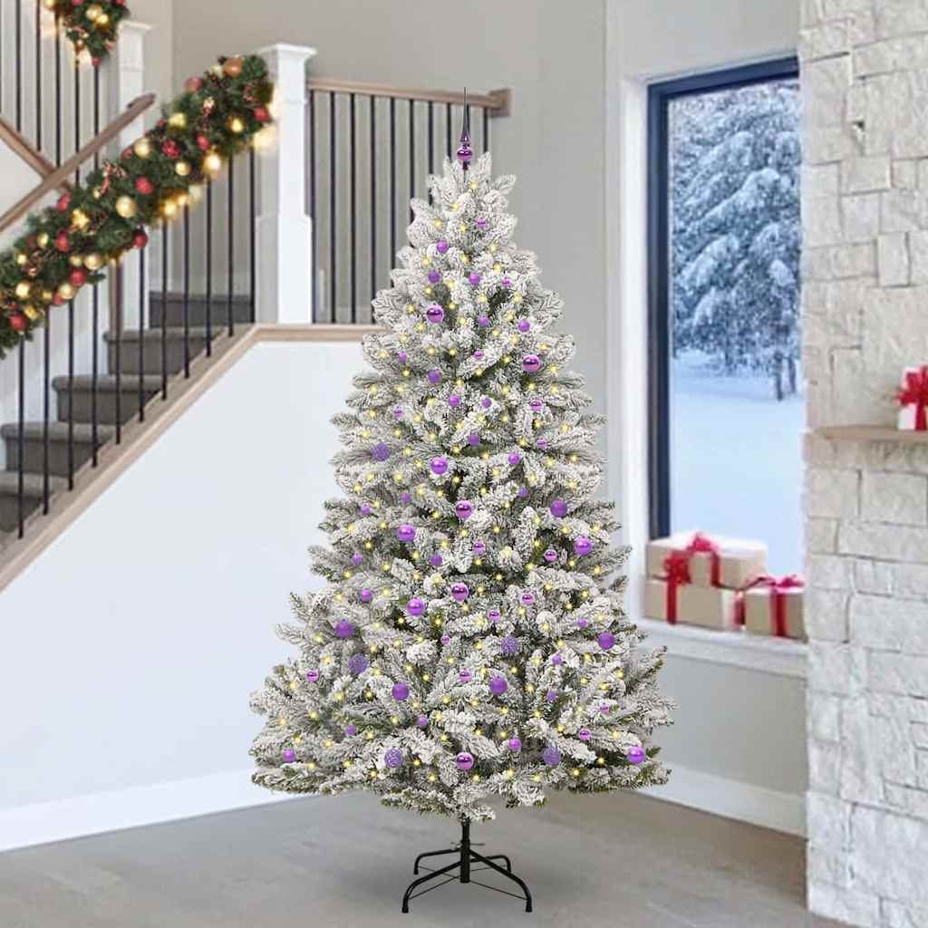 Albero di Natale artificiale Vidaxx con 300 LED verdi e bianchi, 240 cm in PVC e metallo