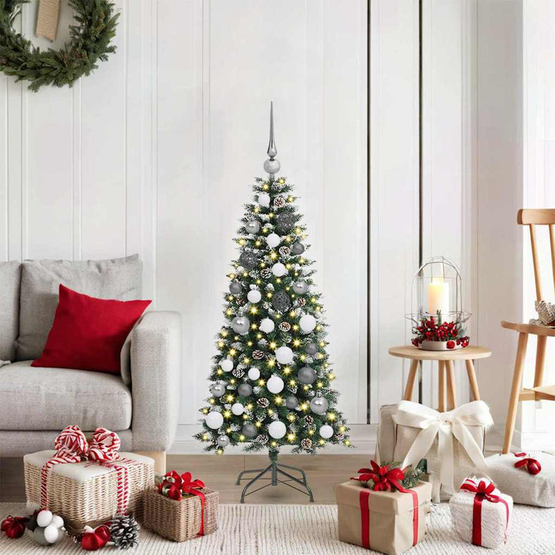 Albero di Natale artificiale VidaXL con 150 LED verdi, 120 cm in PVC e plastica e acciaio