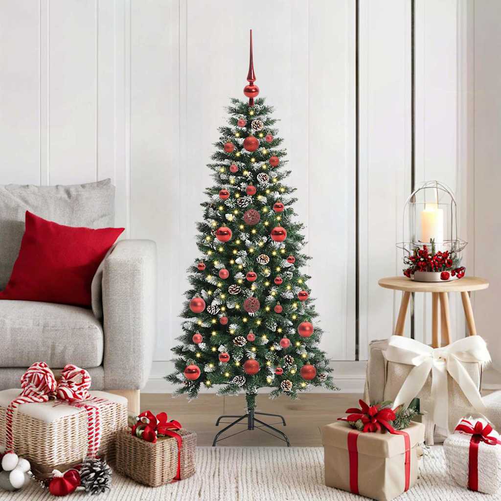 Albero di Natale artificiale VidaXL con 150 LED verdi, 120 cm in PVC e plastica e acciaio