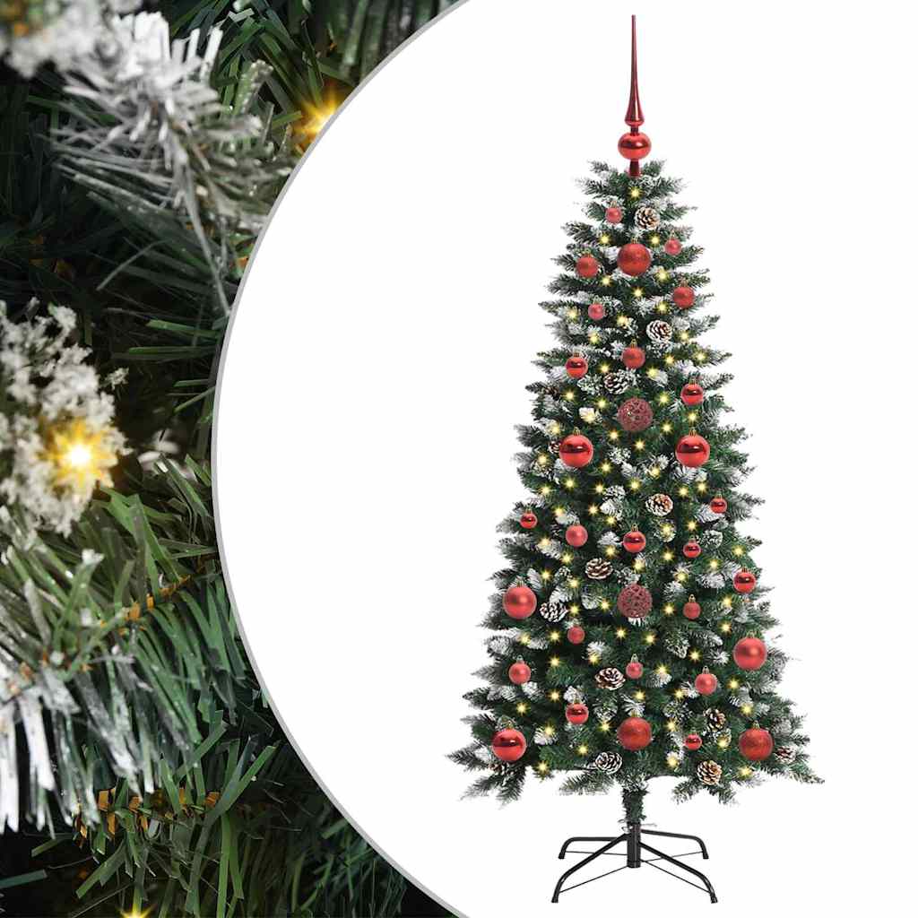 Albero di Natale artificiale VidaXL con 150 LED verdi, 120 cm in PVC e plastica e acciaio