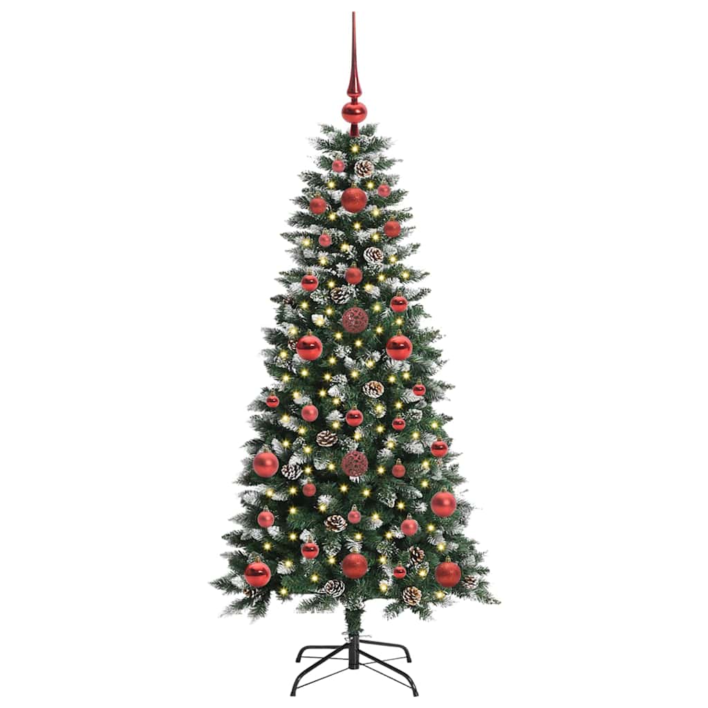 Albero di Natale artificiale VidaXL con 150 LED verdi, 120 cm in PVC e plastica e acciaio