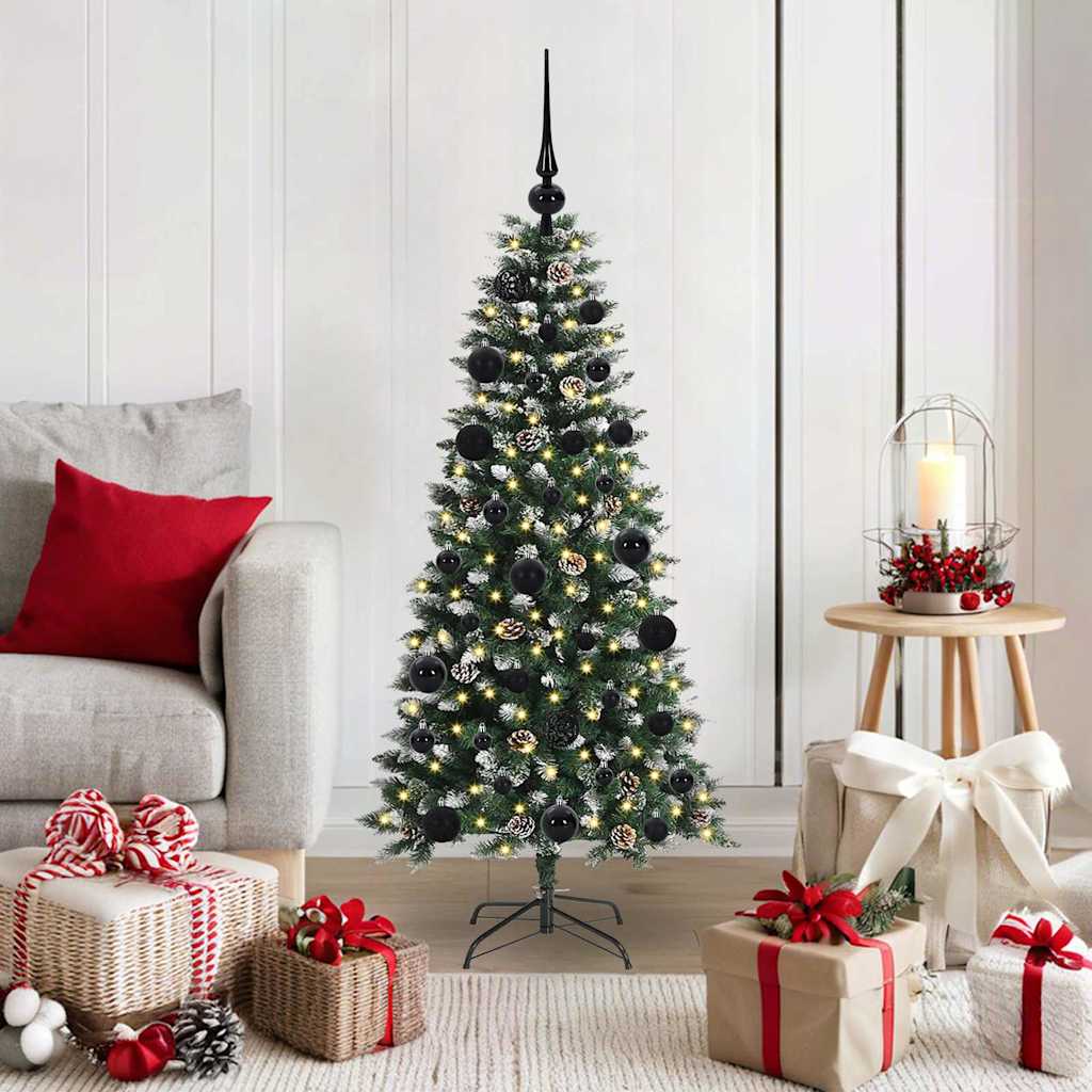 Albero di Natale artificiale VidaXL con 150 LED verdi, 120 cm in PVC e plastica e acciaio