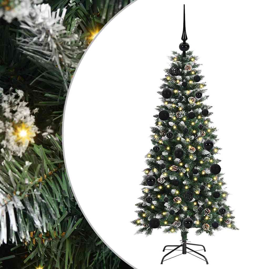 Albero di Natale artificiale VidaXL con 150 LED verdi, 120 cm in PVC e plastica e acciaio