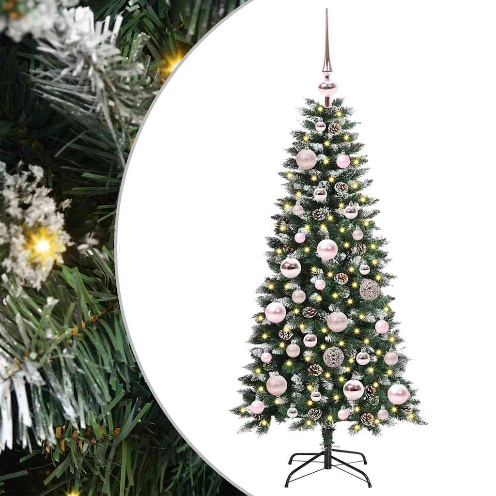 Albero di Natale artificiale VidaXL con 150 LED verdi, 120 cm in PVC e plastica e acciaio