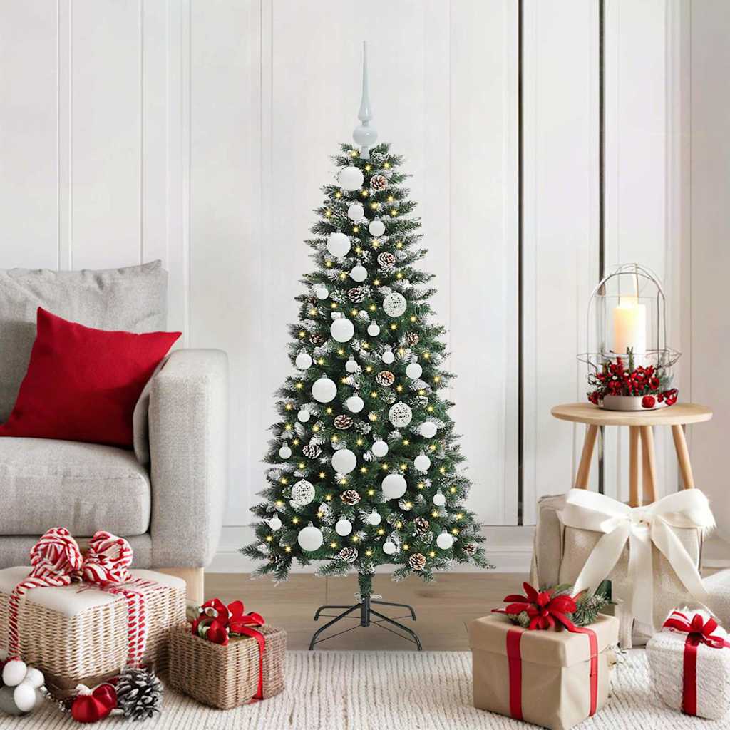 Albero di Natale artificiale VidaXL con 150 LED verdi, 120 cm in PVC e plastica e acciaio