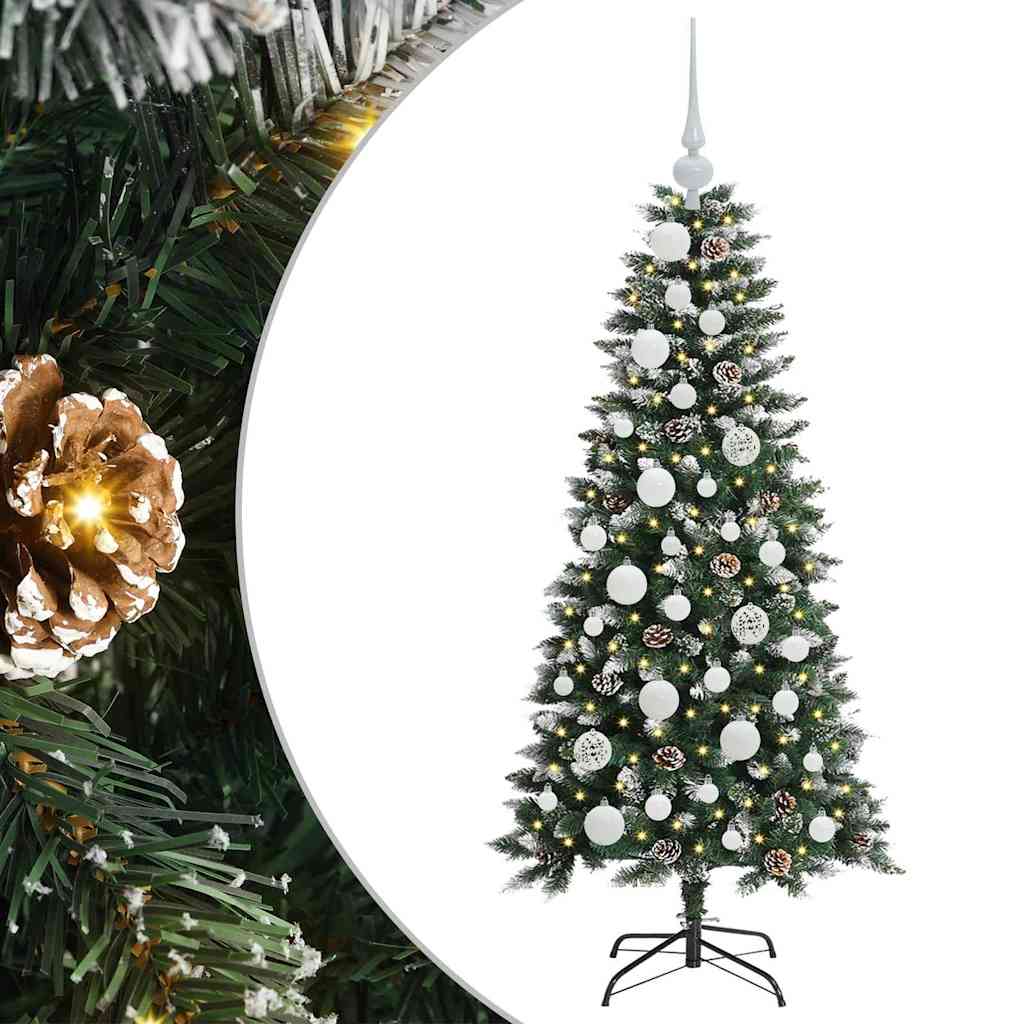 Albero di Natale artificiale VidaXL con 150 LED verdi, 120 cm in PVC e plastica e acciaio