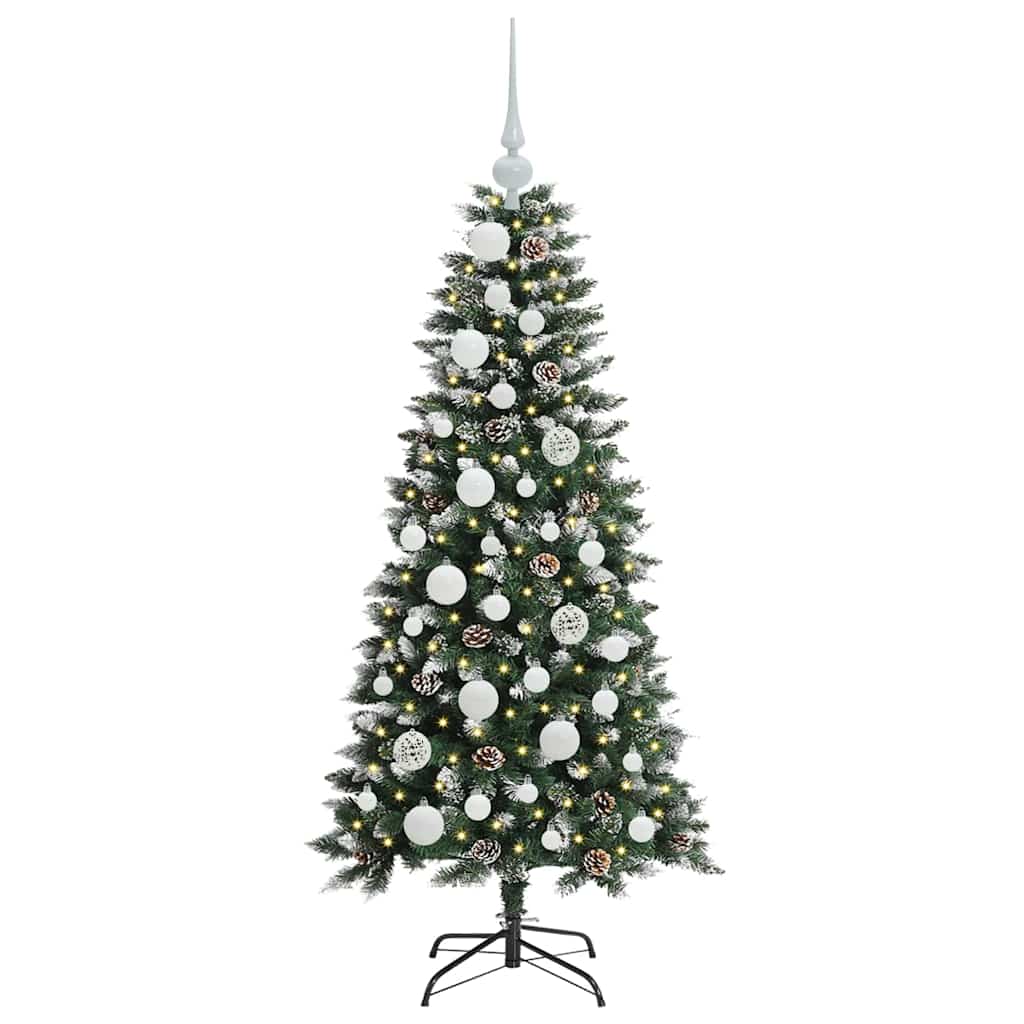 Albero di Natale artificiale VidaXL con 150 LED verdi, 120 cm in PVC e plastica e acciaio