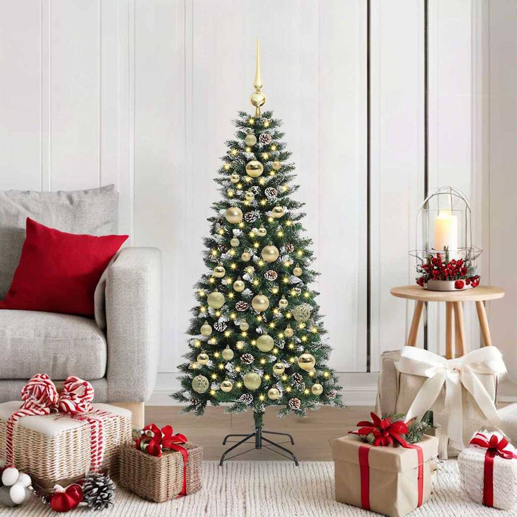 Albero di Natale artificiale VidaXL con 150 LED verdi, 120 cm in PVC e plastica e acciaio