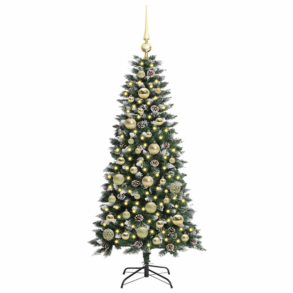 Albero di Natale artificiale VidaXL con 150 LED verdi, 120 cm in PVC e plastica e acciaio