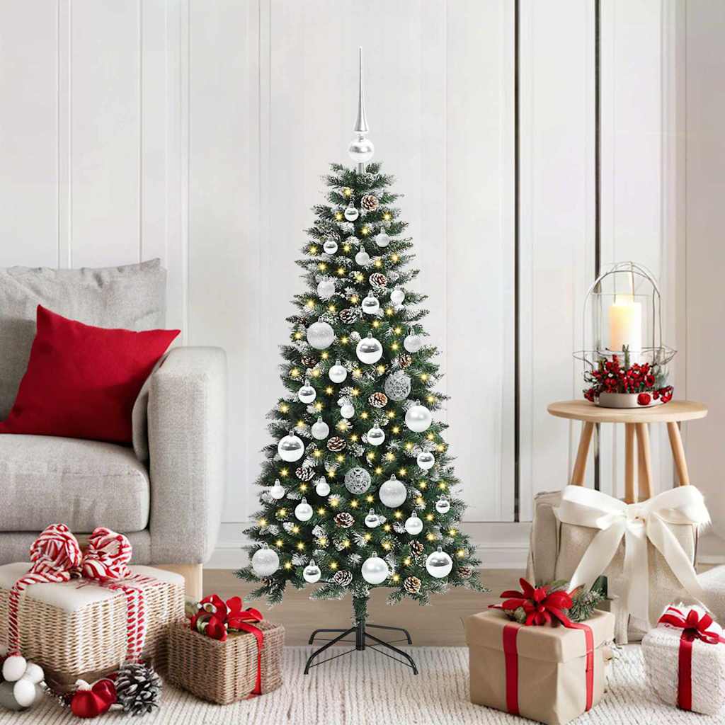 Albero di Natale artificiale VidaXL con 150 LED verdi, 120 cm in PVC e plastica e acciaio