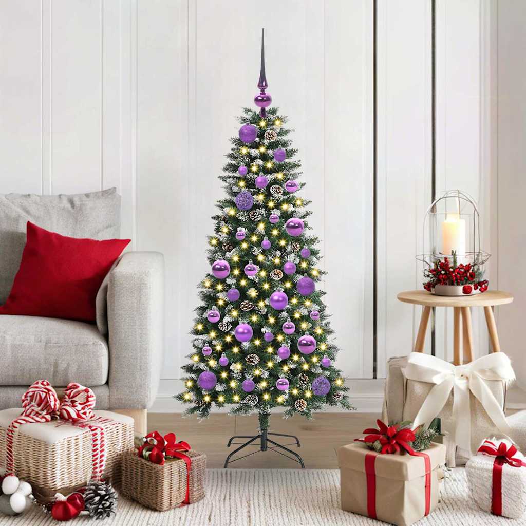 Albero di Natale artificiale VidaXL con 150 LED verdi, 120 cm in PVC e plastica e acciaio