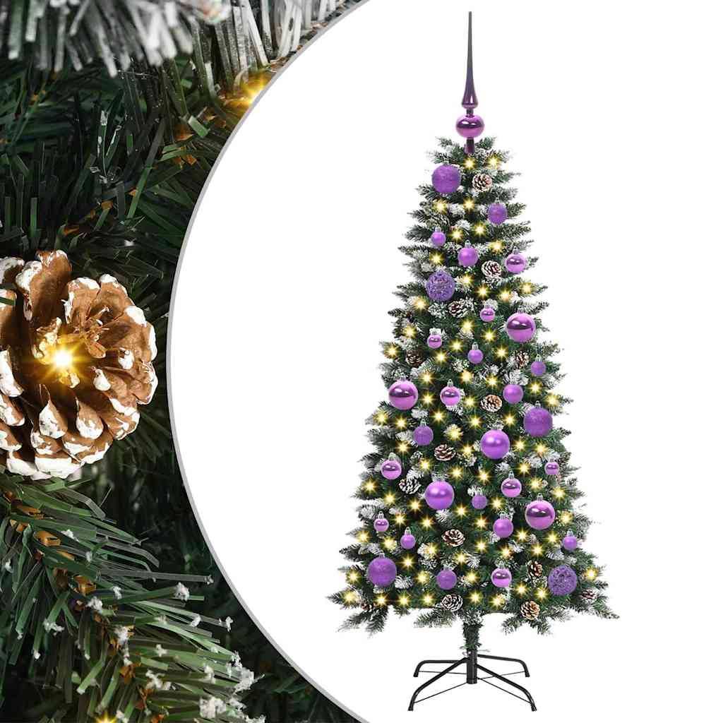 Albero di Natale artificiale VidaXL con 150 LED verdi, 120 cm in PVC e plastica e acciaio