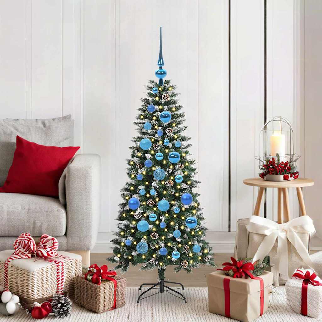 Albero di Natale artificiale VidaXL con 150 LED verdi, 120 cm in PVC e plastica e acciaio