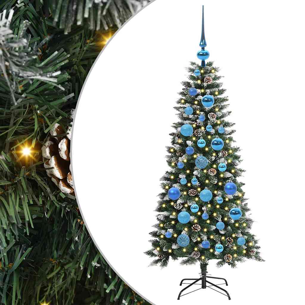 Albero di Natale artificiale VidaXL con 150 LED verdi, 120 cm in PVC e plastica e acciaio