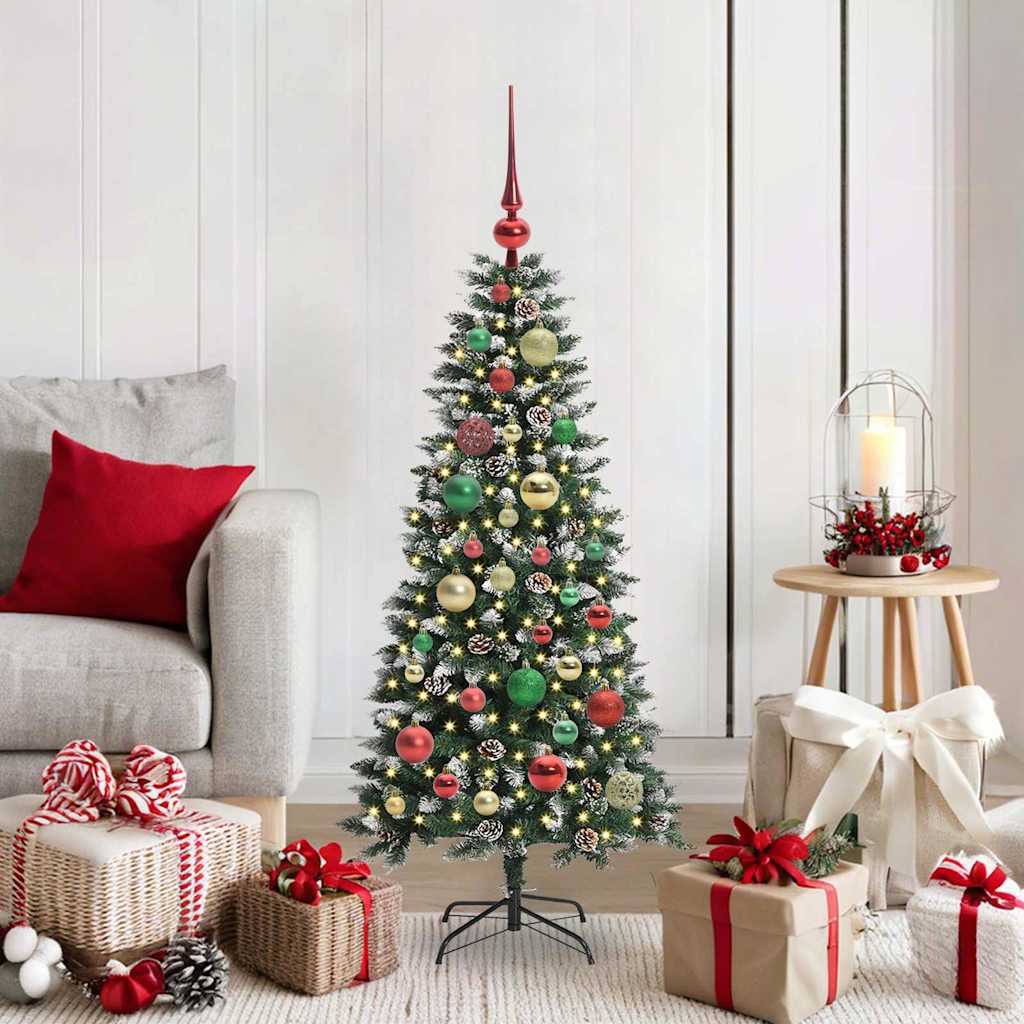 Albero di Natale artificiale VidaXL con 150 LED verdi, 120 cm in PVC e plastica e acciaio