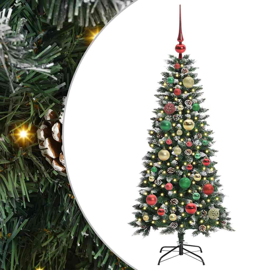 Albero di Natale artificiale VidaXL con 150 LED verdi, 120 cm in PVC e plastica e acciaio