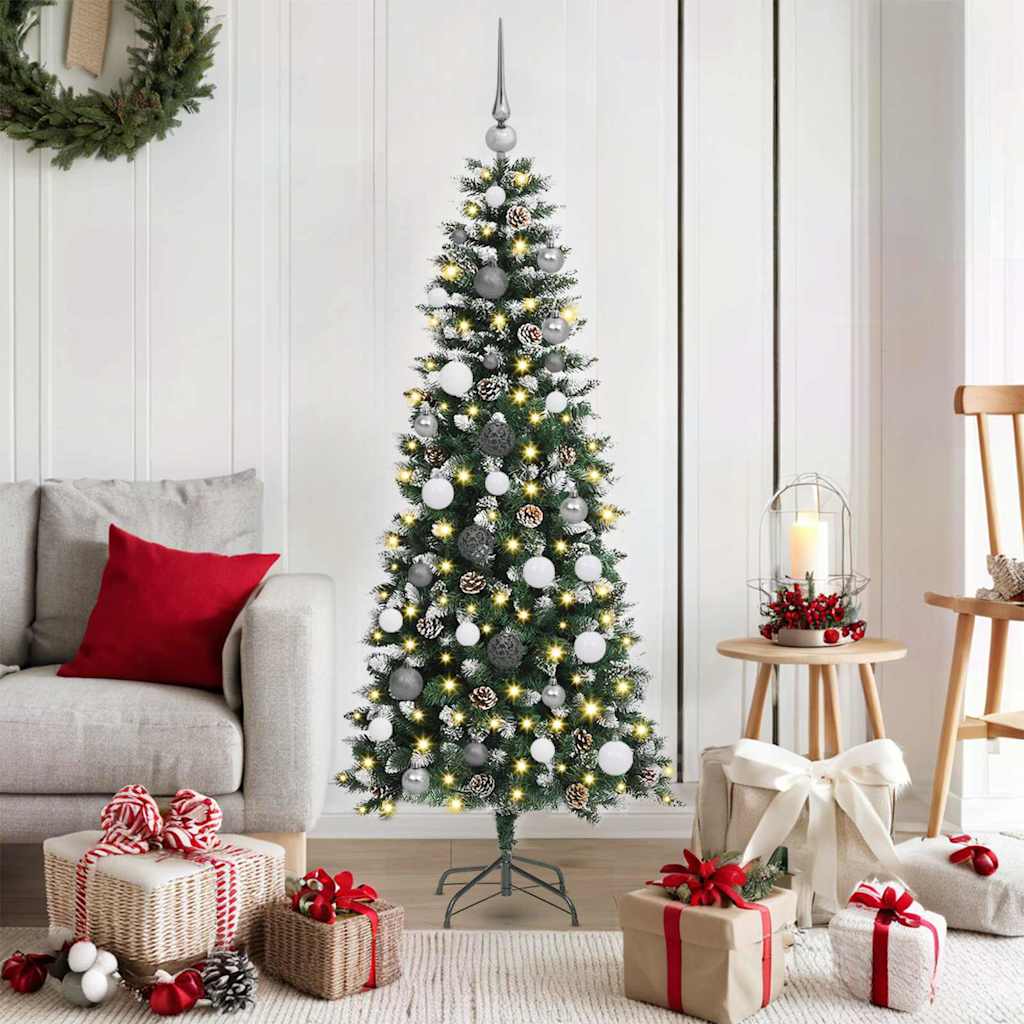Albero di Natale artificiale VidaXL con 150 LED verdi, 150 cm in PVC e plastica e acciaio