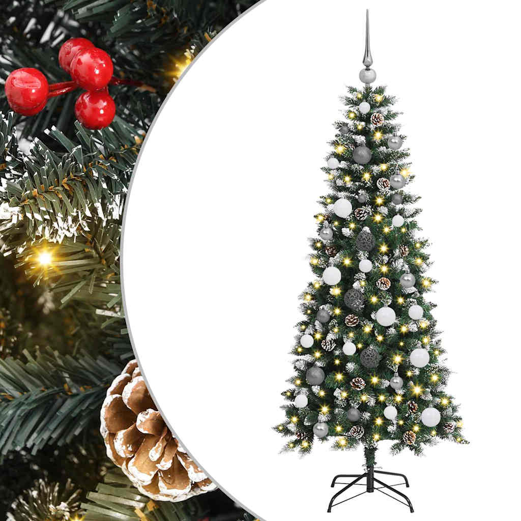 Albero di Natale artificiale VidaXL con 150 LED verdi, 150 cm in PVC e plastica e acciaio