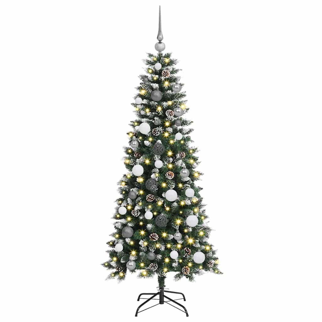 Albero di Natale artificiale VidaXL con 150 LED verdi, 150 cm in PVC e plastica e acciaio