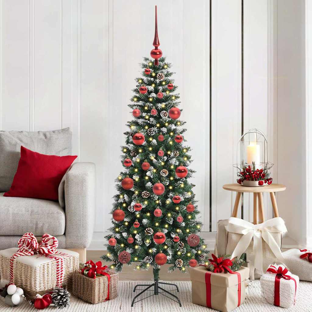 Albero di Natale artificiale VidaXL con 150 LED verdi, 150 cm in PVC e plastica e acciaio