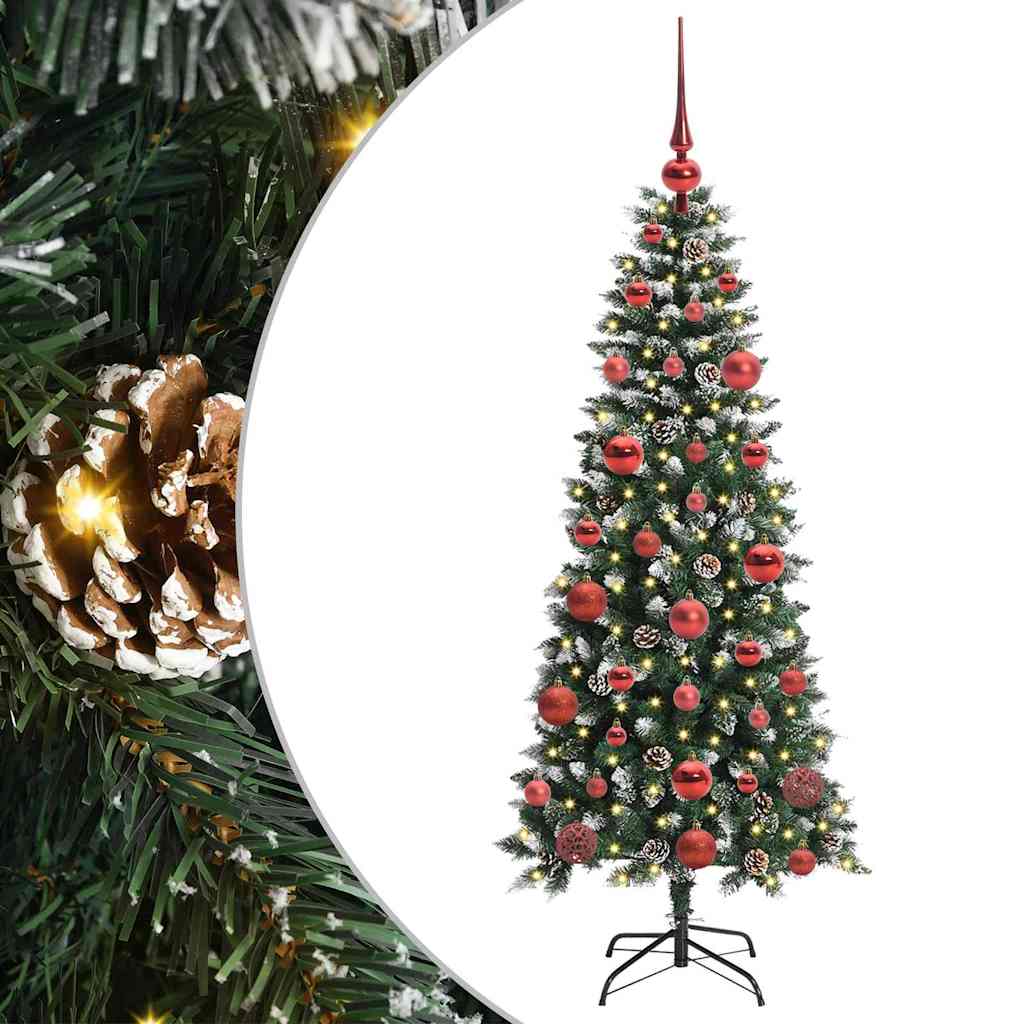 Albero di Natale artificiale VidaXL con 150 LED verdi, 150 cm in PVC e plastica e acciaio