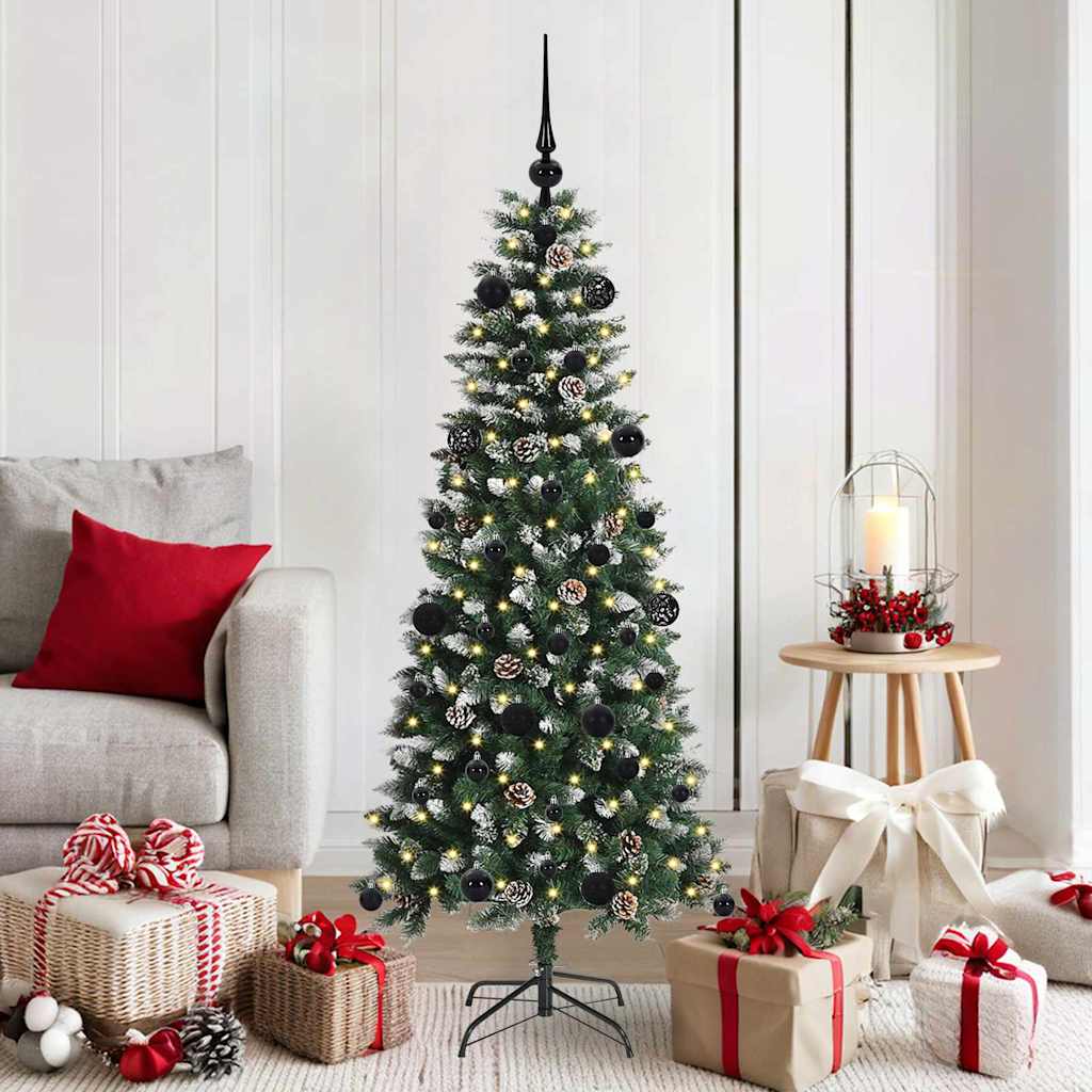 Albero di Natale artificiale VidaXL con 150 LED verdi, 150 cm in PVC e plastica e acciaio