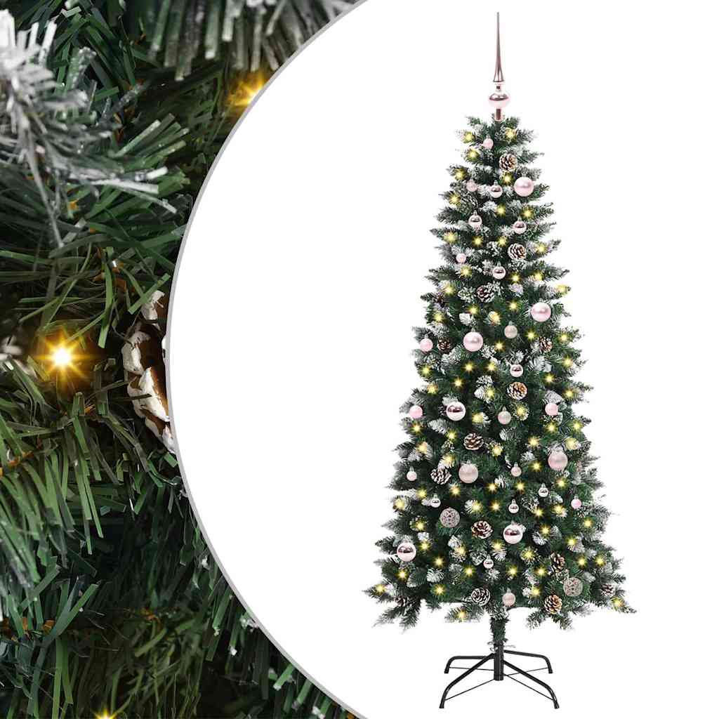 Albero di Natale artificiale VidaXL con 150 LED verdi, 150 cm in PVC e plastica e acciaio