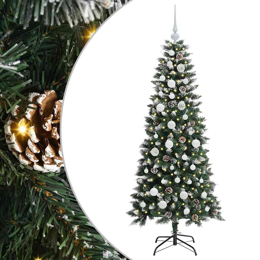 Albero di Natale artificiale VidaXL con 150 LED verdi, 150 cm in PVC e plastica e acciaio
