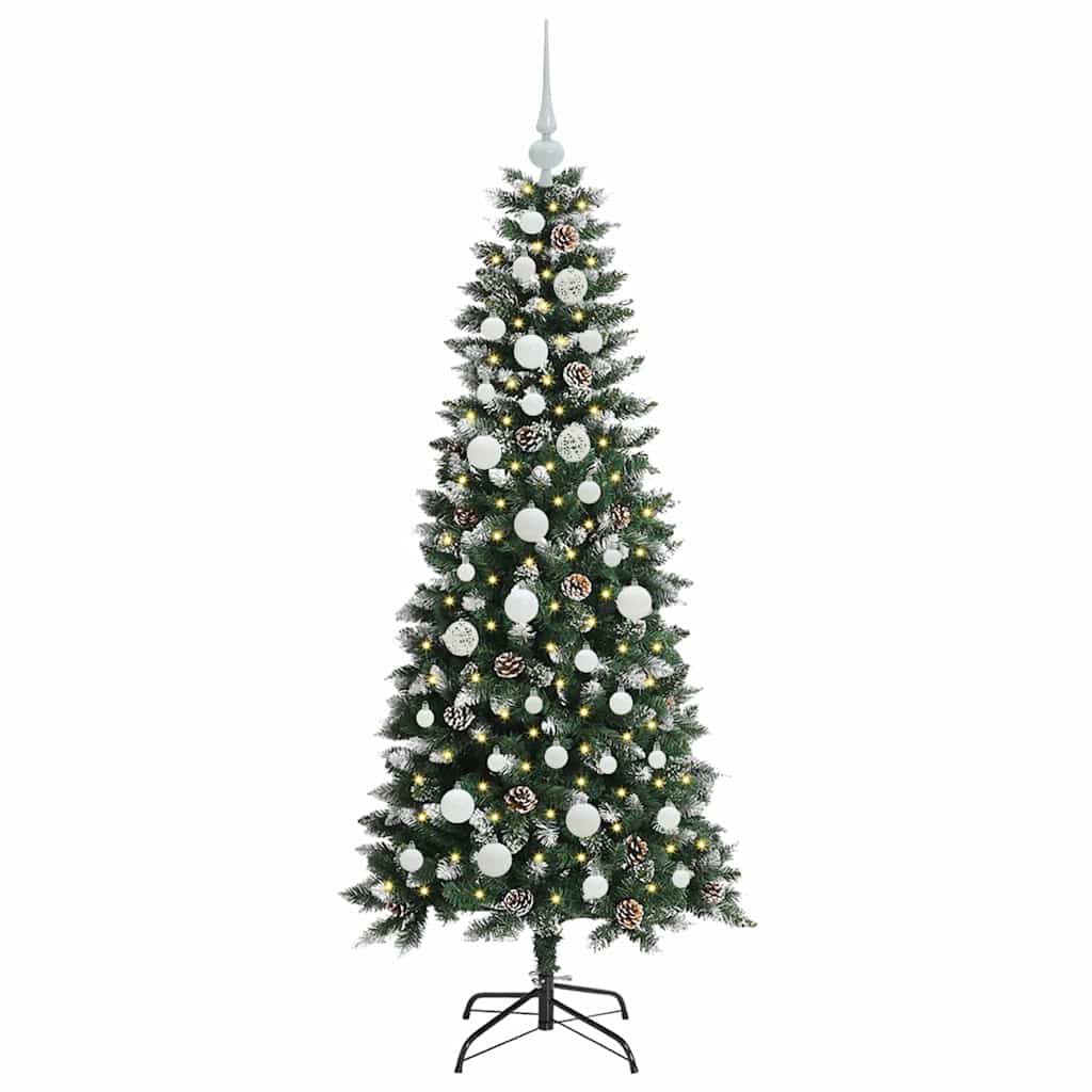 Albero di Natale artificiale VidaXL con 150 LED verdi, 150 cm in PVC e plastica e acciaio