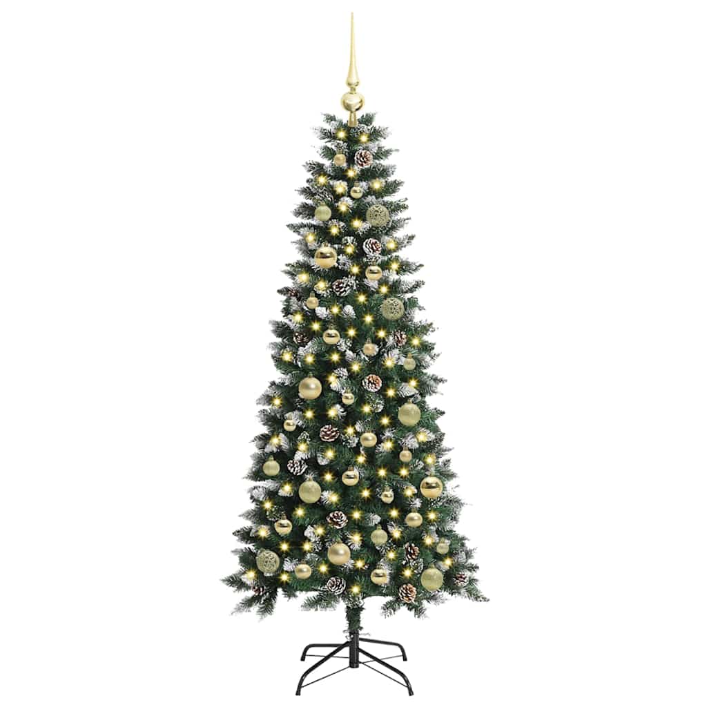 Albero di Natale artificiale VidaXL con 150 LED verdi, 150 cm in PVC e plastica e acciaio