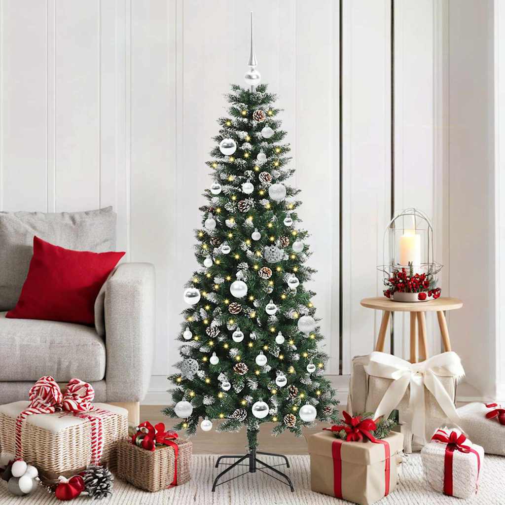 Albero di Natale artificiale VidaXL con 150 LED verdi, 150 cm in PVC e plastica e acciaio