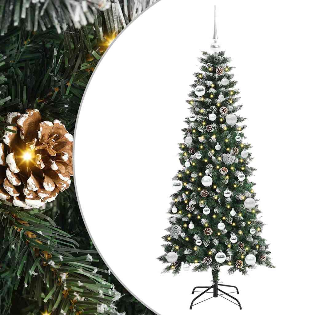Albero di Natale artificiale VidaXL con 150 LED verdi, 150 cm in PVC e plastica e acciaio