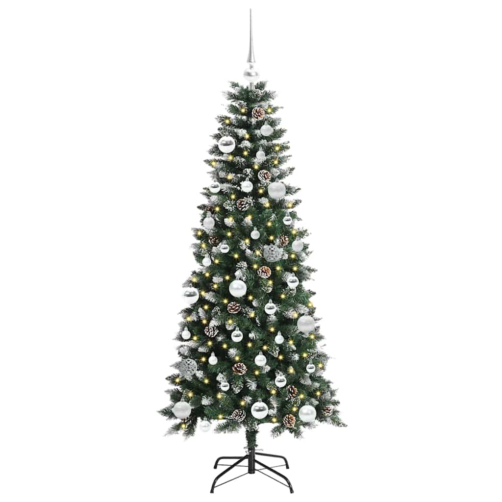 Albero di Natale artificiale VidaXL con 150 LED verdi, 150 cm in PVC e plastica e acciaio