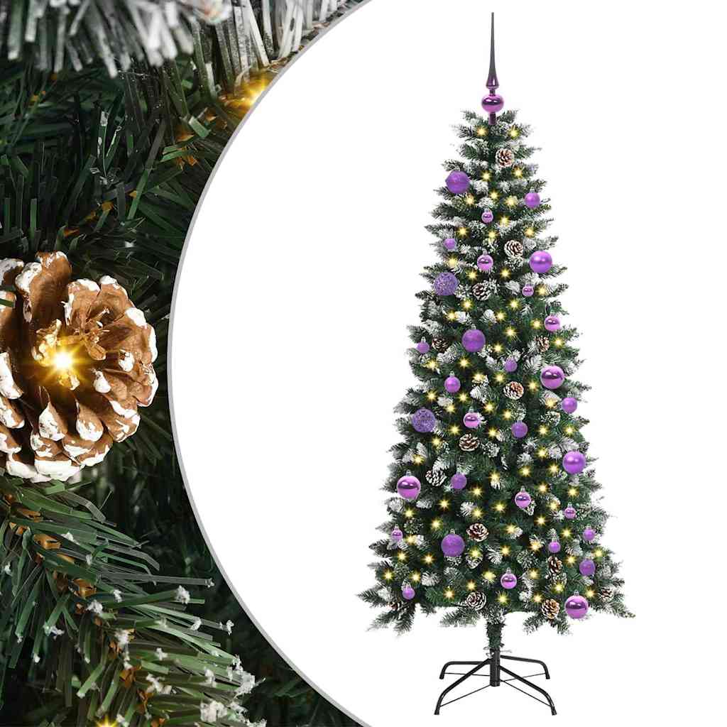Albero di Natale artificiale VidaXL con 150 LED verdi, 150 cm in PVC e plastica e acciaio