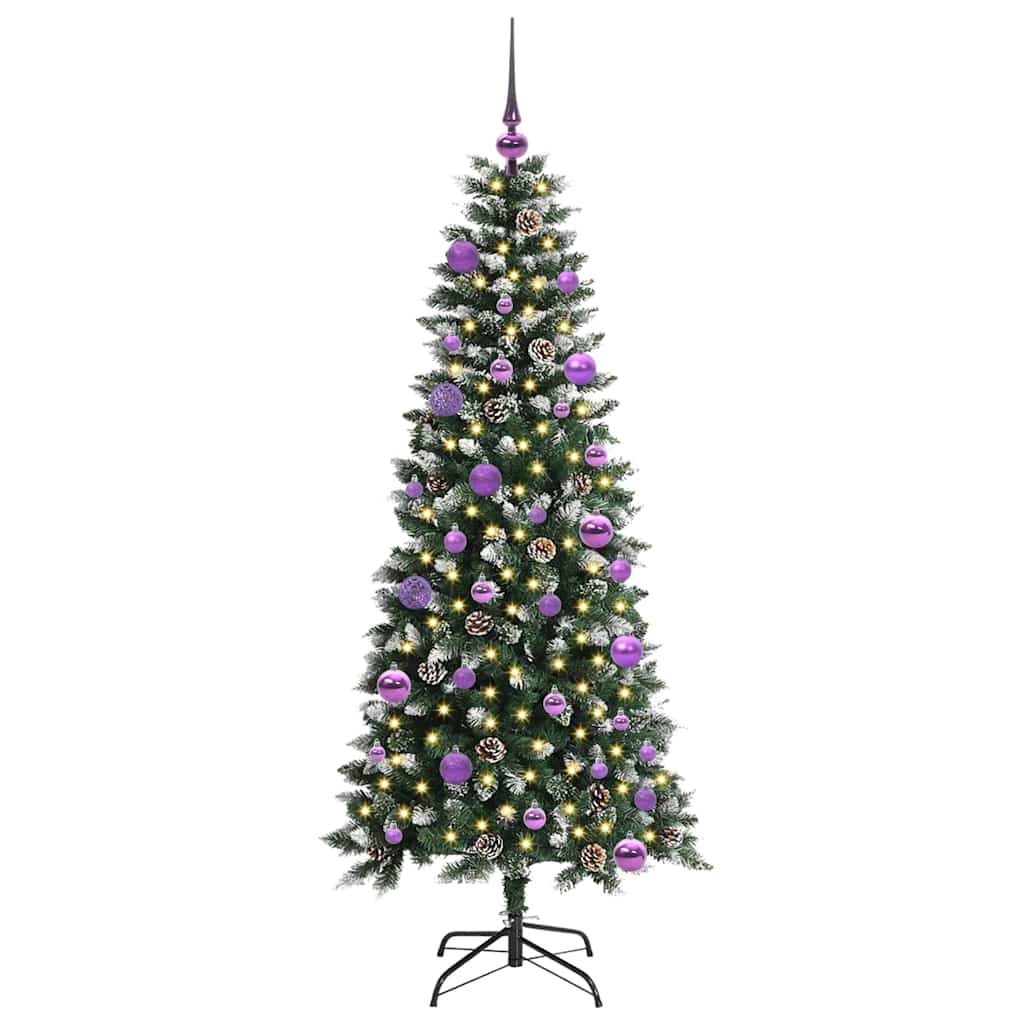 Albero di Natale artificiale VidaXL con 150 LED verdi, 150 cm in PVC e plastica e acciaio