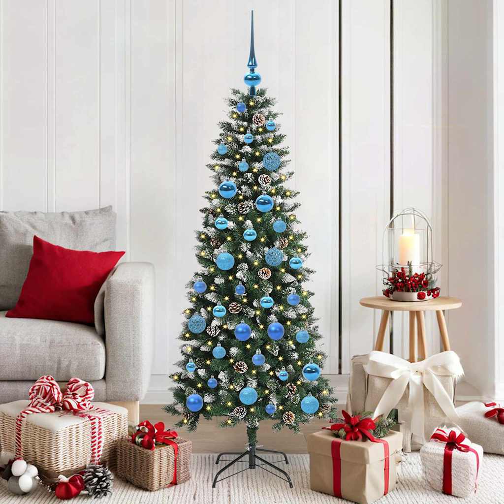 Albero di Natale artificiale VidaXL con 150 LED verdi, 150 cm in PVC e plastica e acciaio