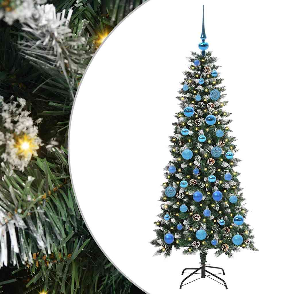 Albero di Natale artificiale VidaXL con 150 LED verdi, 150 cm in PVC e plastica e acciaio
