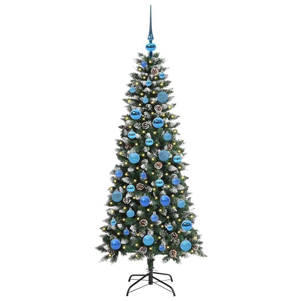 Albero di Natale artificiale VidaXL con 150 LED verdi, 150 cm in PVC e plastica e acciaio