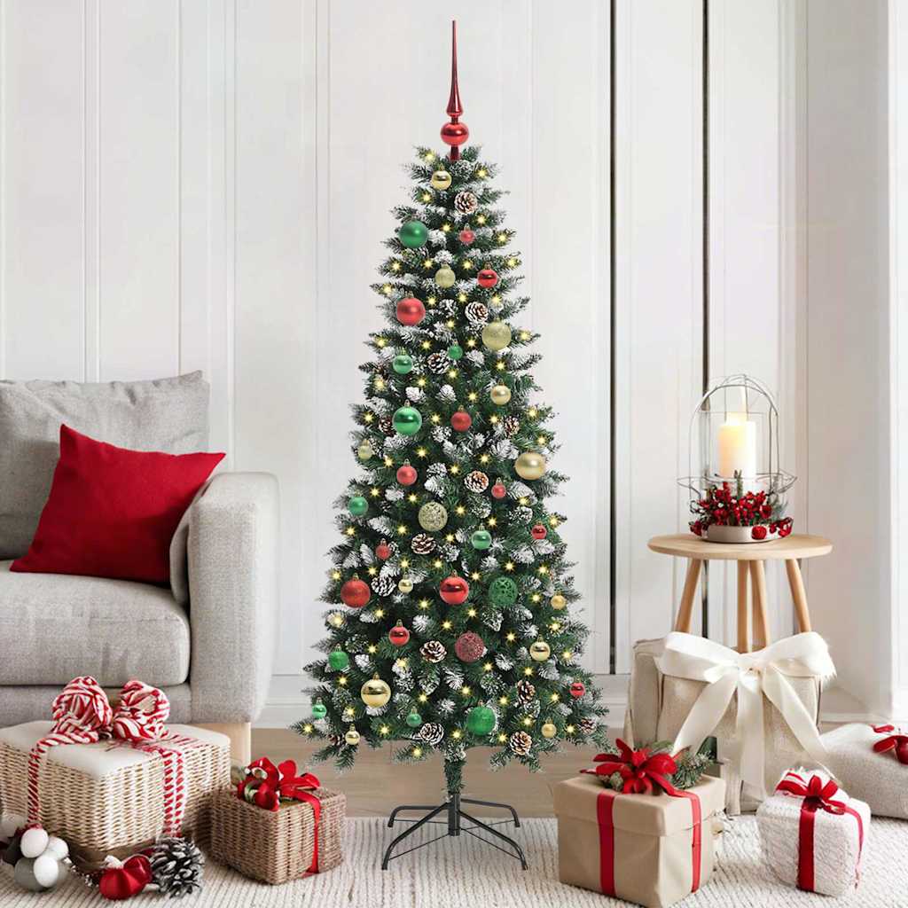 Albero di Natale artificiale VidaXL con 150 LED verdi, 150 cm in PVC e plastica e acciaio