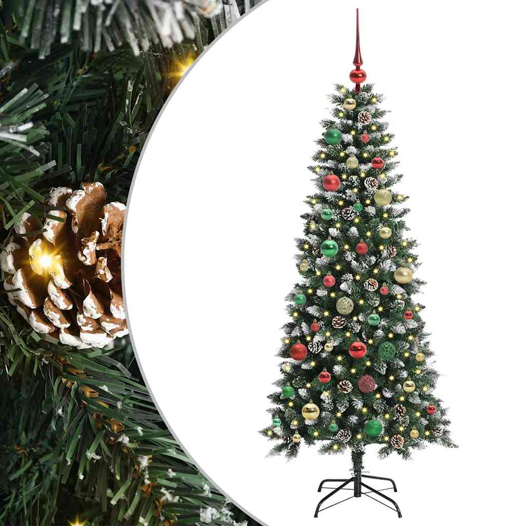 Albero di Natale artificiale VidaXL con 150 LED verdi, 150 cm in PVC e plastica e acciaio